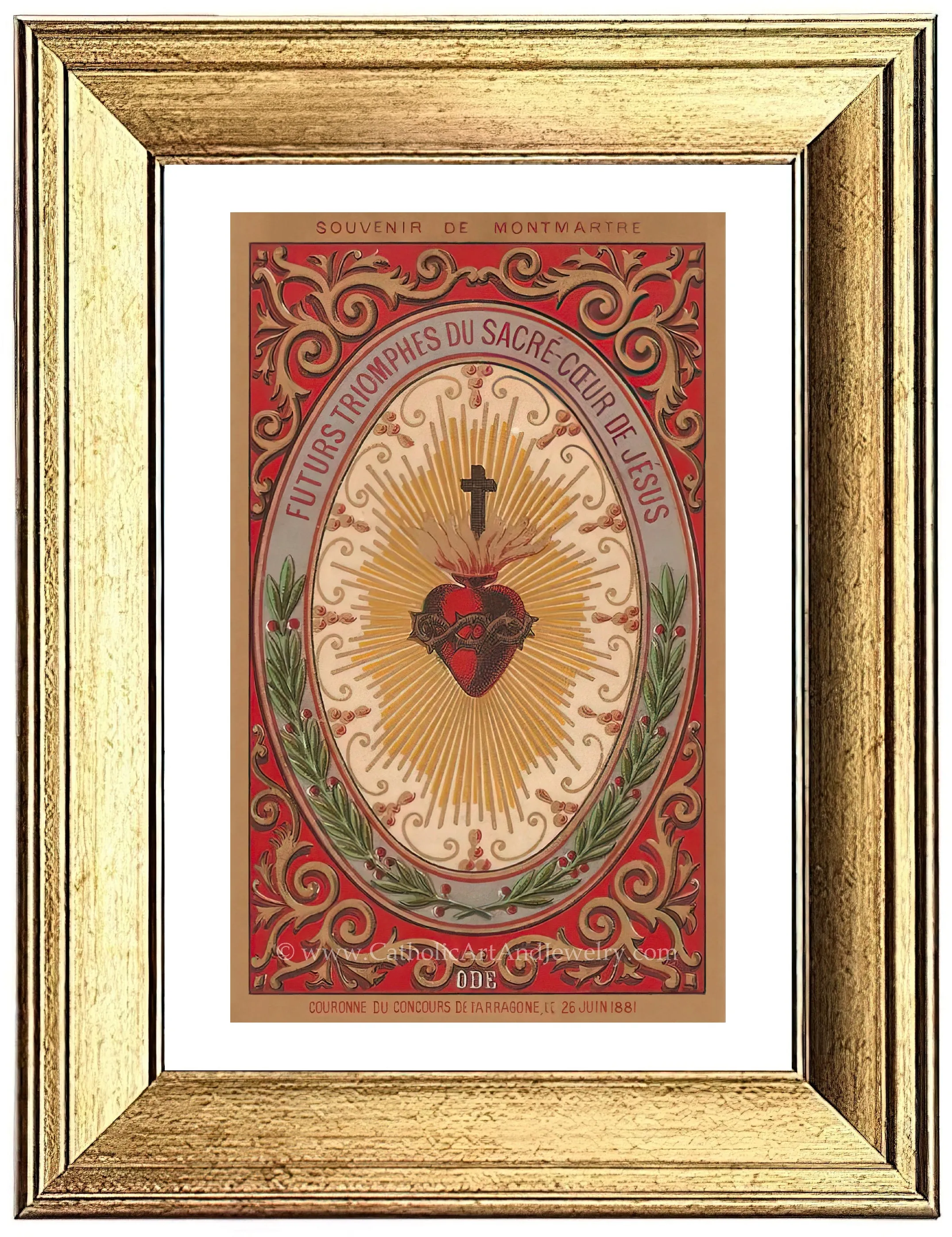 Future Triumphs of the Sacred Heart – based on a Vintage French Holy Card – Catholic Art Print