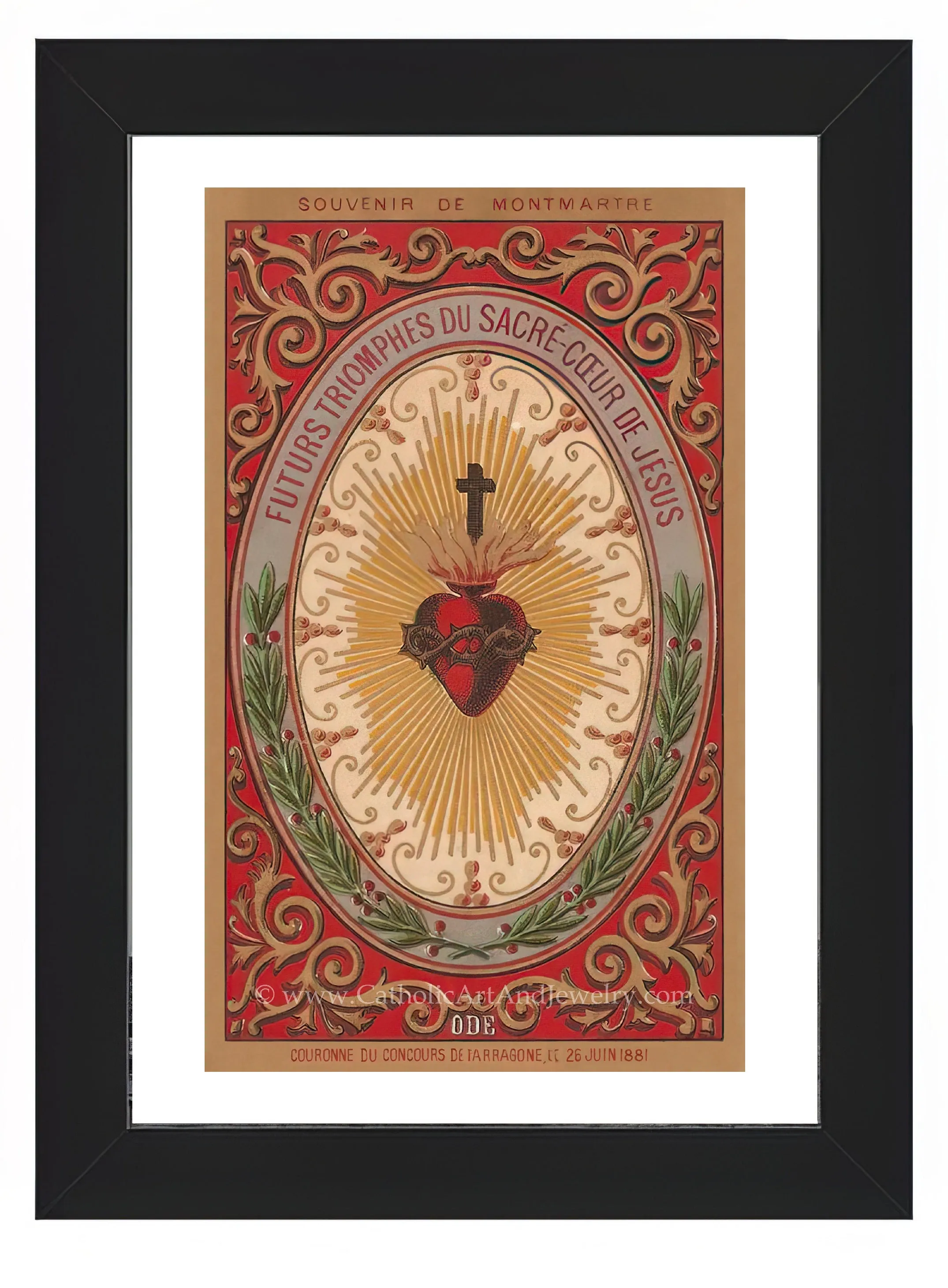 Future Triumphs of the Sacred Heart – based on a Vintage French Holy Card – Catholic Art Print