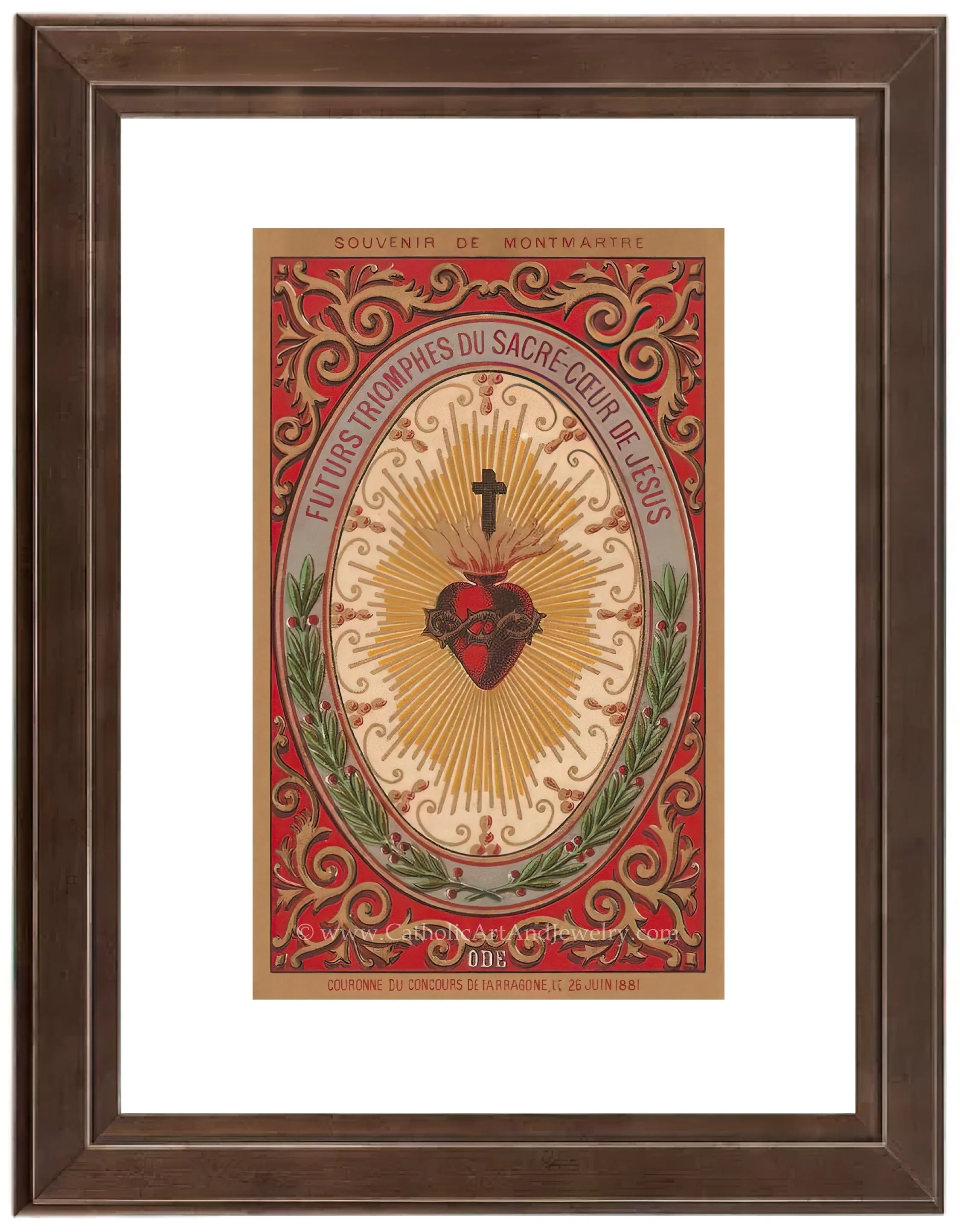 Future Triumphs of the Sacred Heart – based on a Vintage French Holy Card – Catholic Art Print