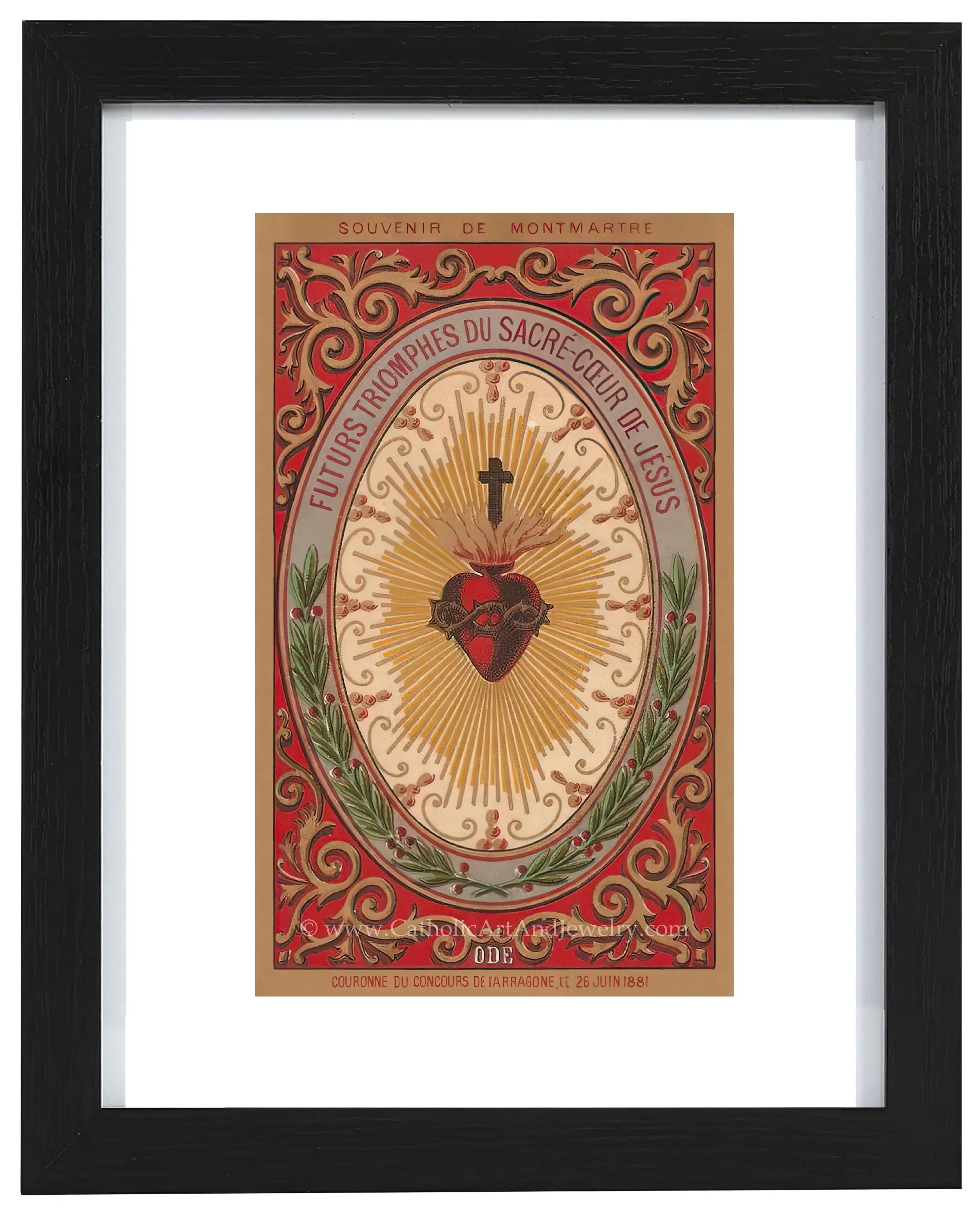 Future Triumphs of the Sacred Heart – based on a Vintage French Holy Card – Catholic Art Print