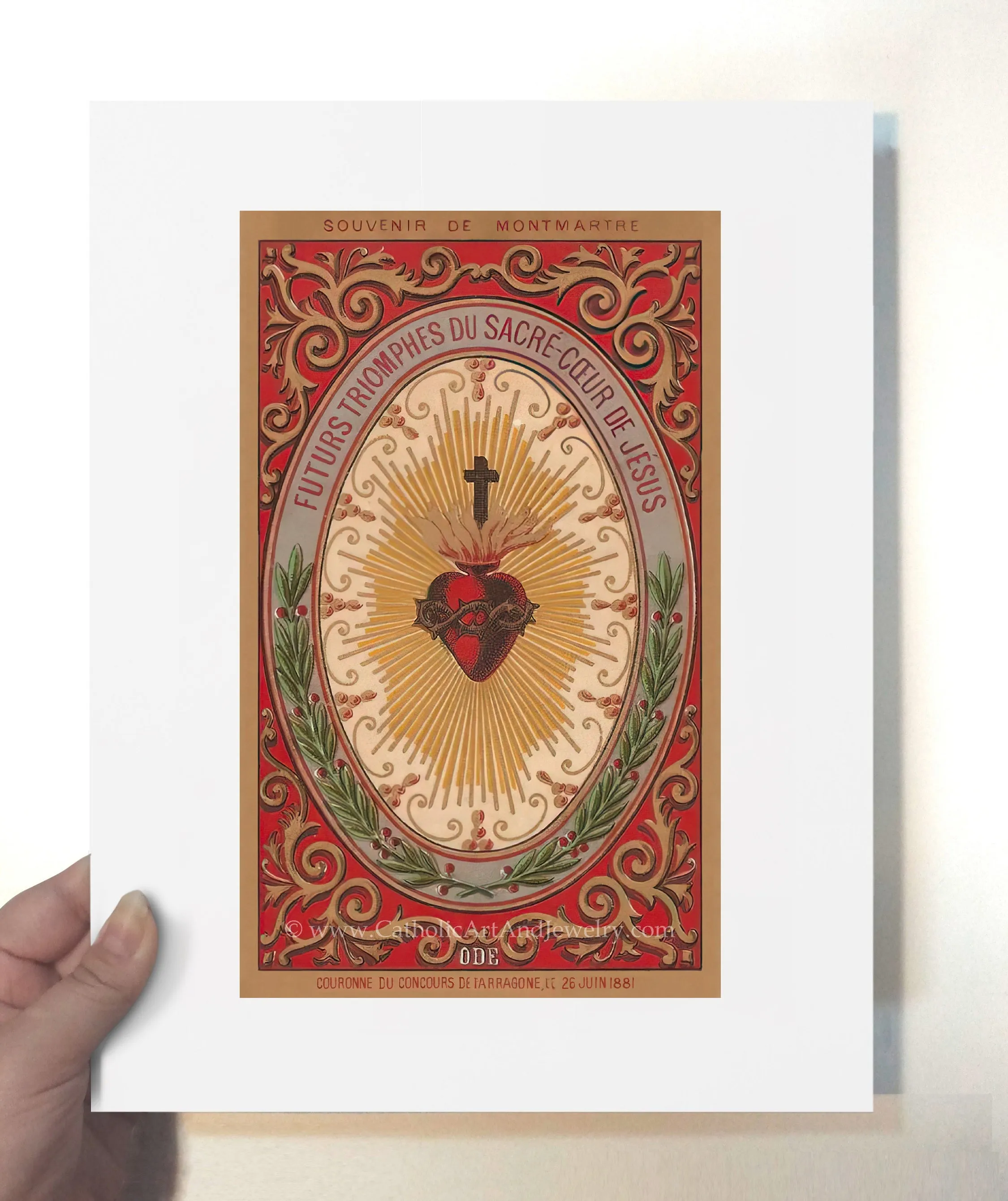 Future Triumphs of the Sacred Heart – based on a Vintage French Holy Card – Catholic Art Print