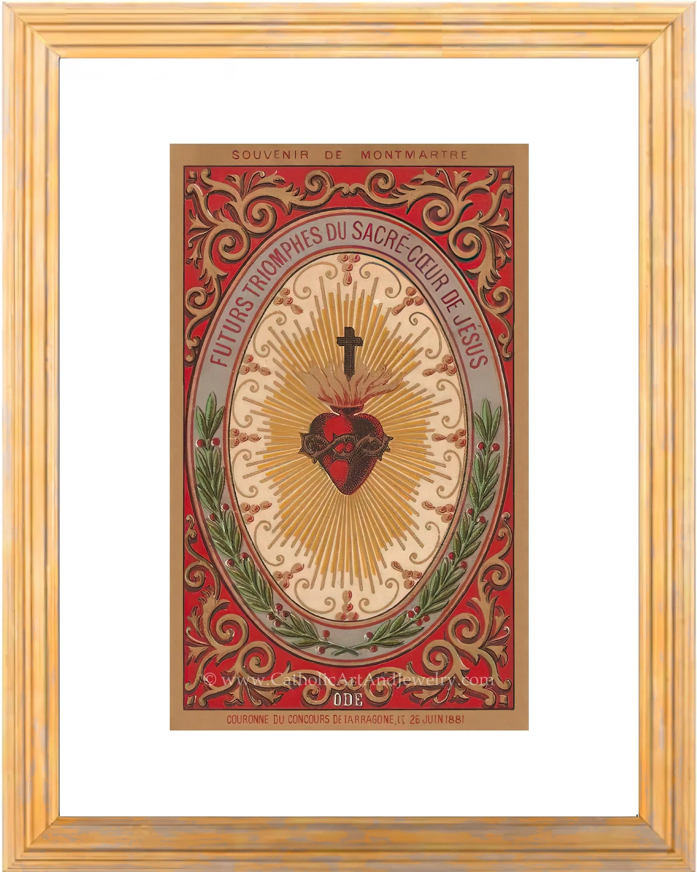Future Triumphs of the Sacred Heart – based on a Vintage French Holy Card – Catholic Art Print
