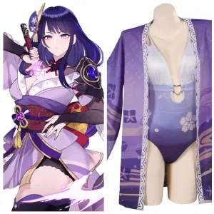 Genshin Impact Cosplay Costume Halloween Carnival Party Disguise Suit swimsuit Raiden Shogun