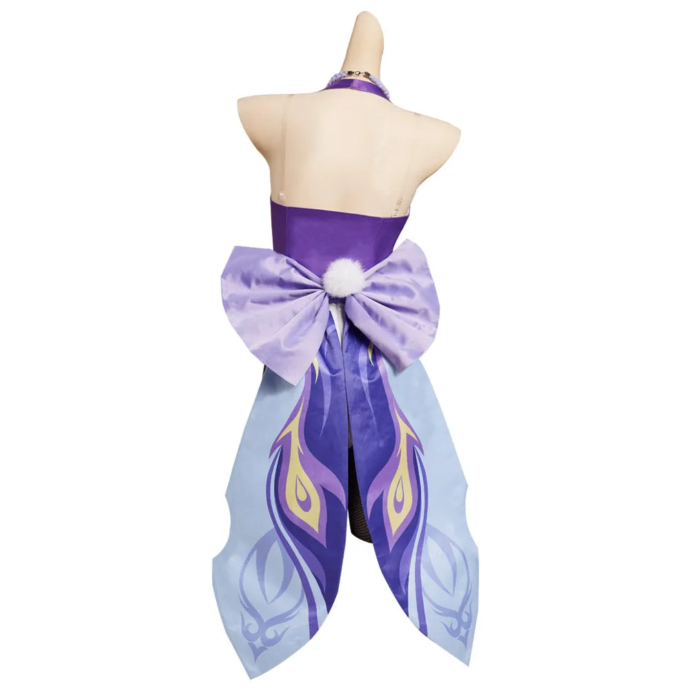 Genshin Impact Keqing Cosplay Costume Bunny Girls Jumpsuit Outfits Halloween Carnival Suit