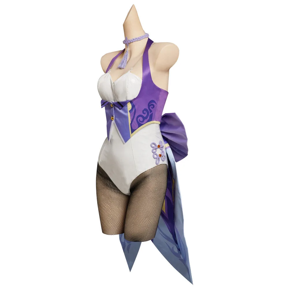 Genshin Impact Keqing Cosplay Costume Bunny Girls Jumpsuit Outfits Halloween Carnival Suit
