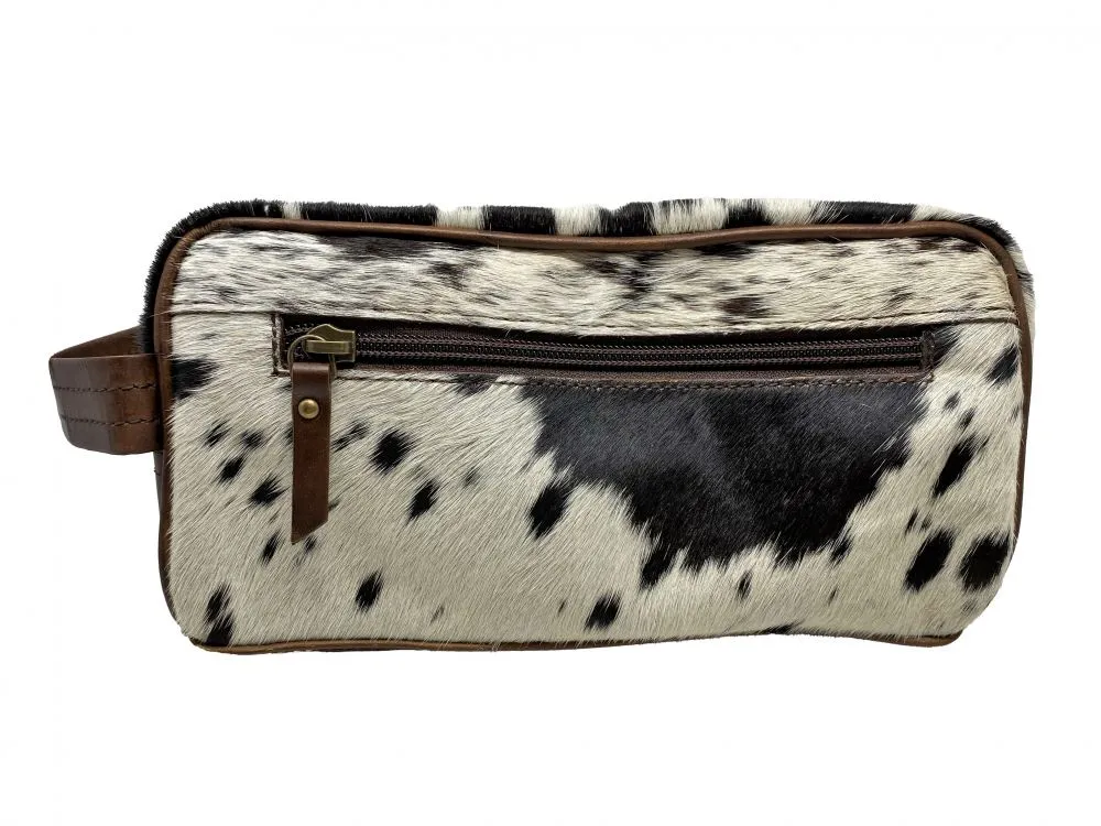 Genuine Hair on Cowhide Toiletry Dopp Kit Bag