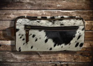 Genuine Hair on Cowhide Toiletry Dopp Kit Bag