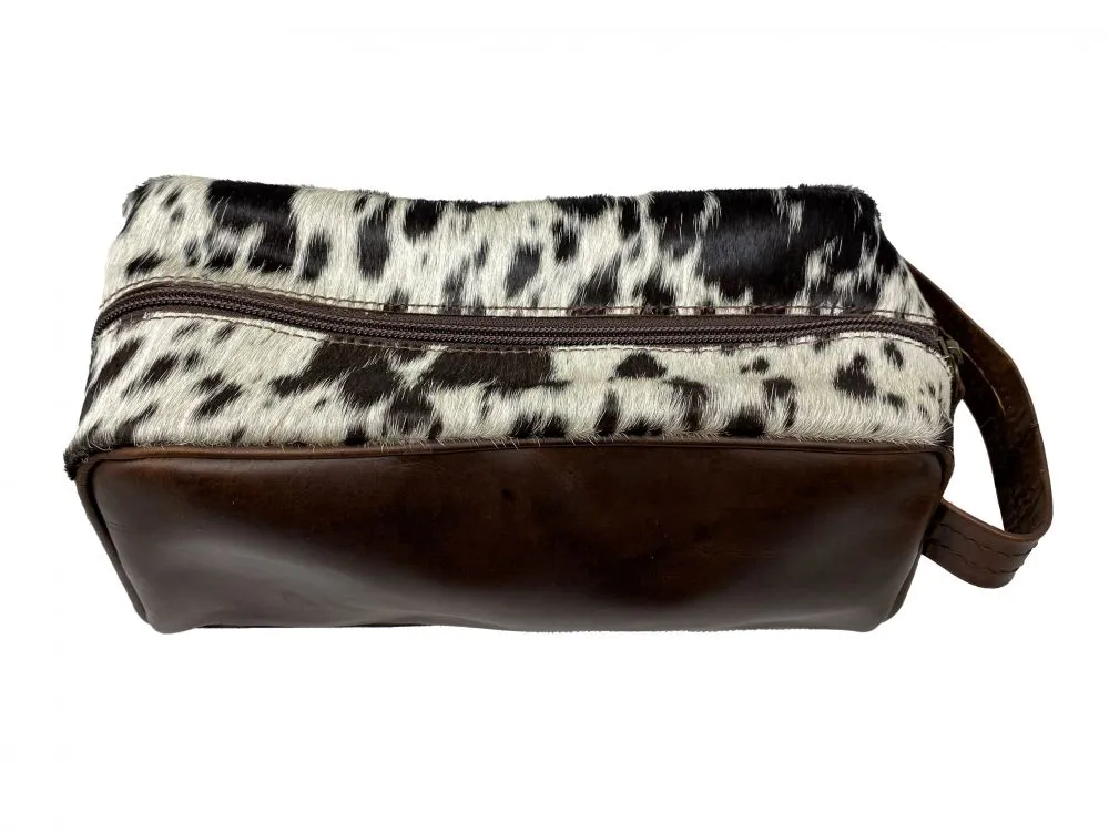 Genuine Hair on Cowhide Toiletry Dopp Kit Bag