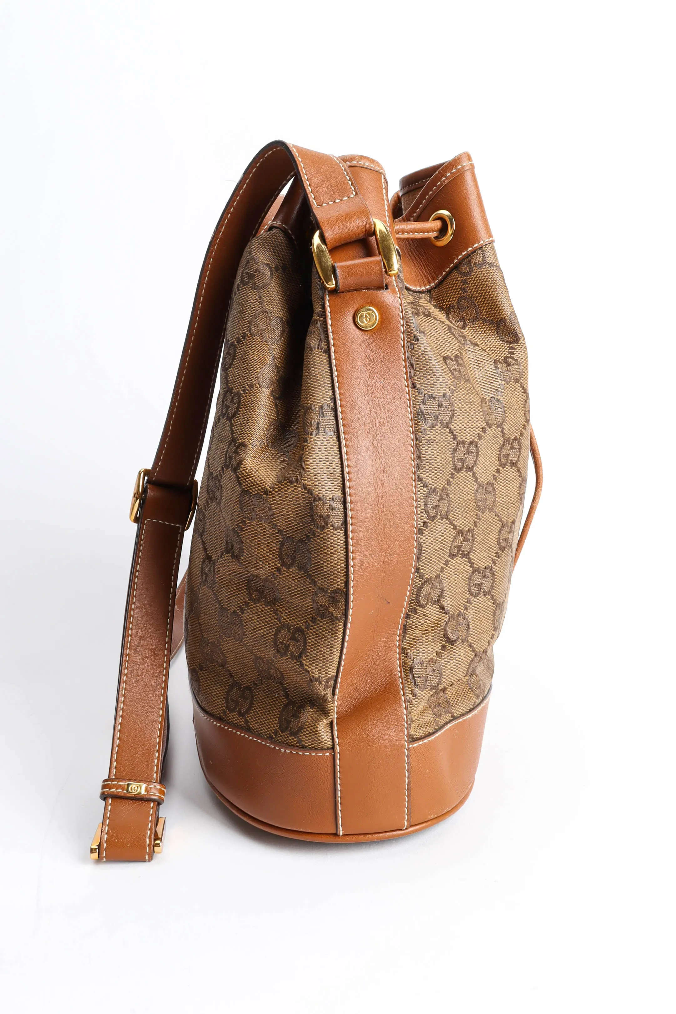 GG Monogram Drawstring Bucket Bag