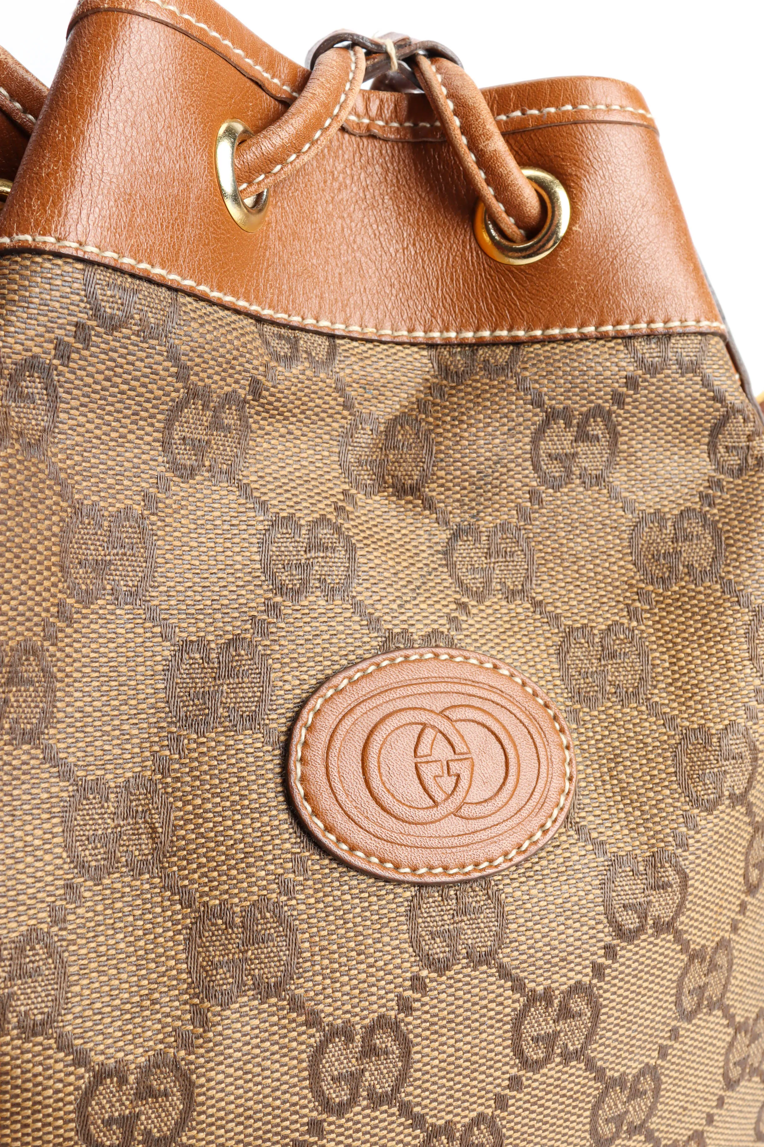 GG Monogram Drawstring Bucket Bag