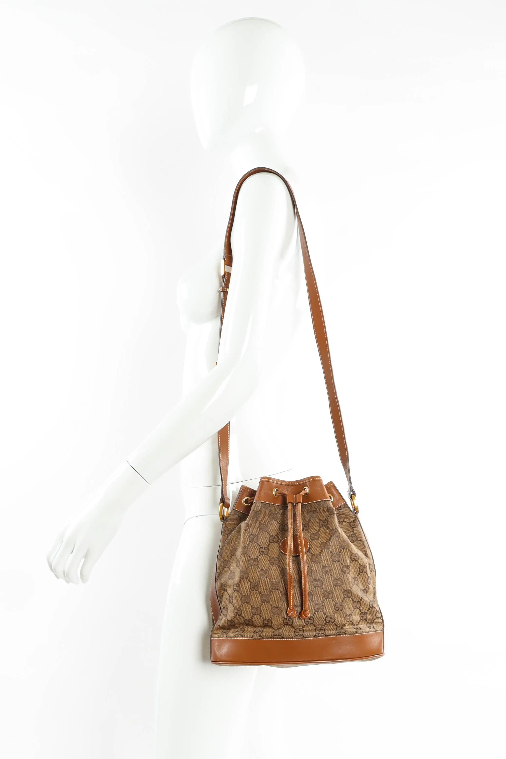 GG Monogram Drawstring Bucket Bag