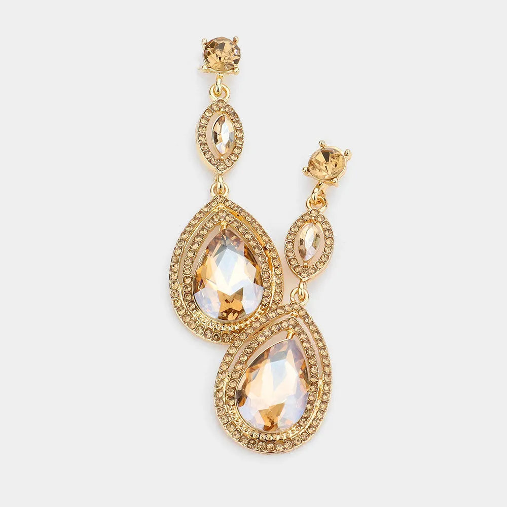 Gold Double Teardrop Earrings | 277185