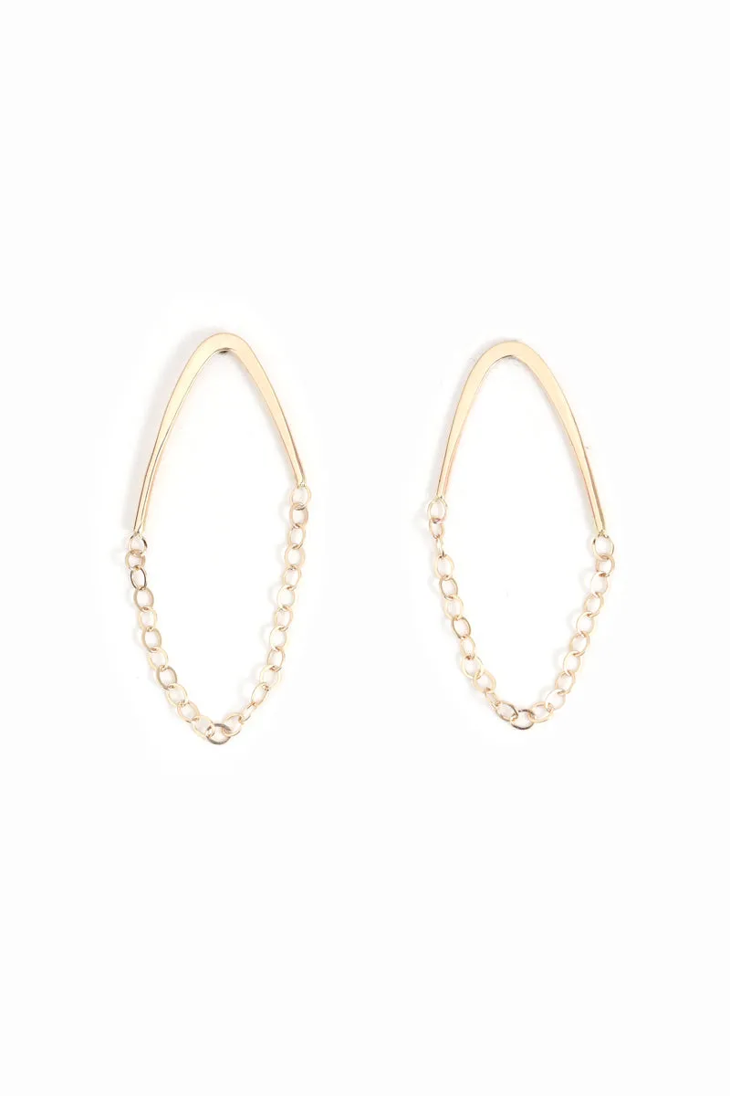 Golden Arc Chain Earrings