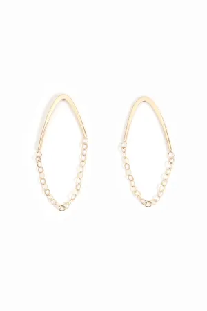 Golden Arc Chain Earrings