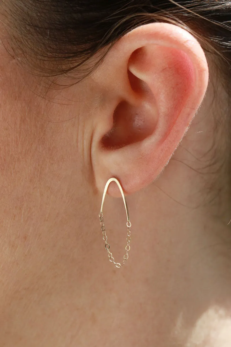 Golden Arc Chain Earrings