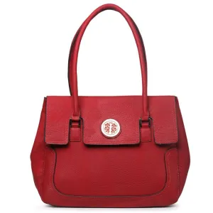 Golden flora Medallion satchel Bag Designer inspired Burgundy Red