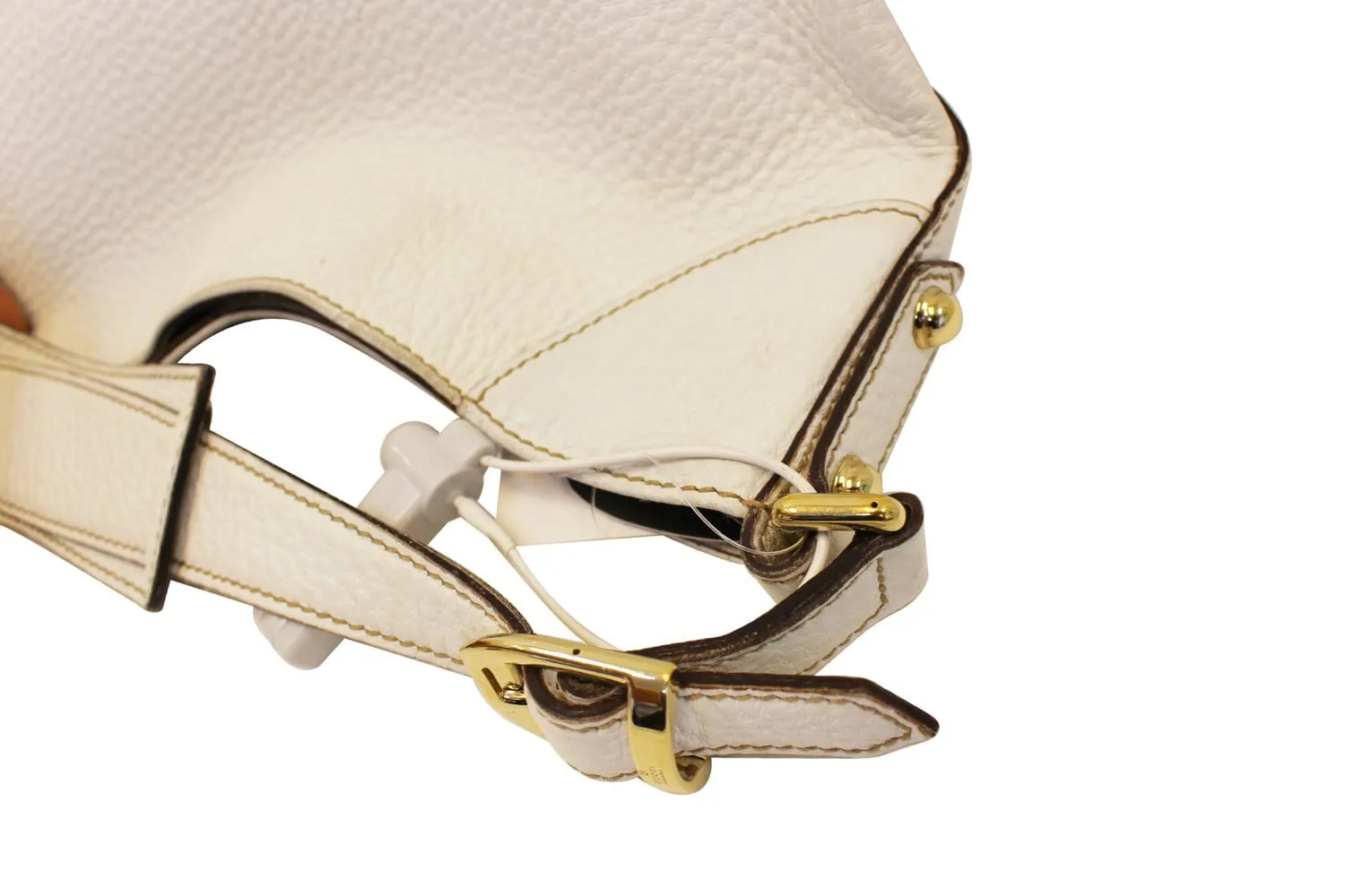 GUCCI 137386 White Leather Saddle Shoulder Bag