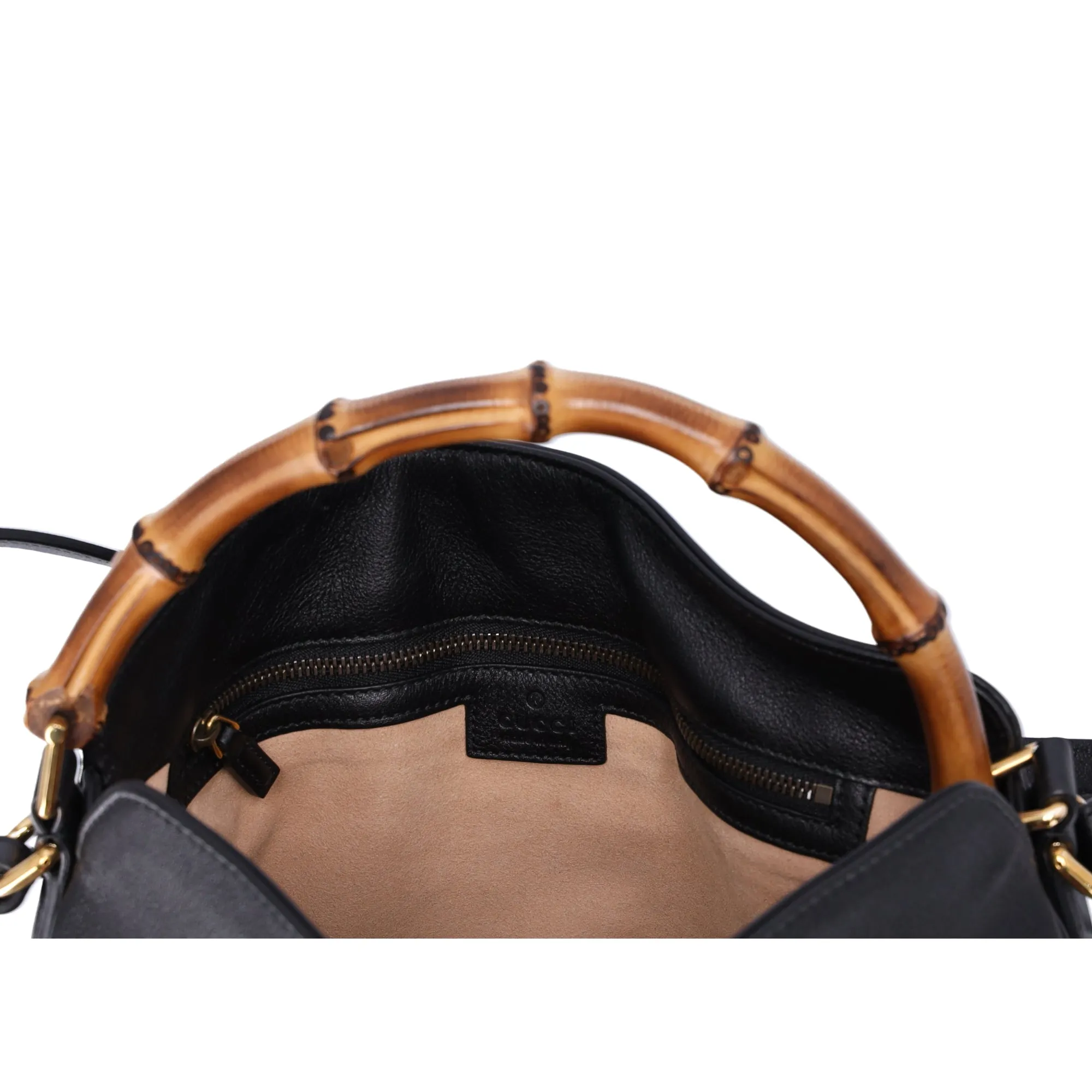 GUCCI Bamboo Diana Medium Handbag 746124 Black Leather