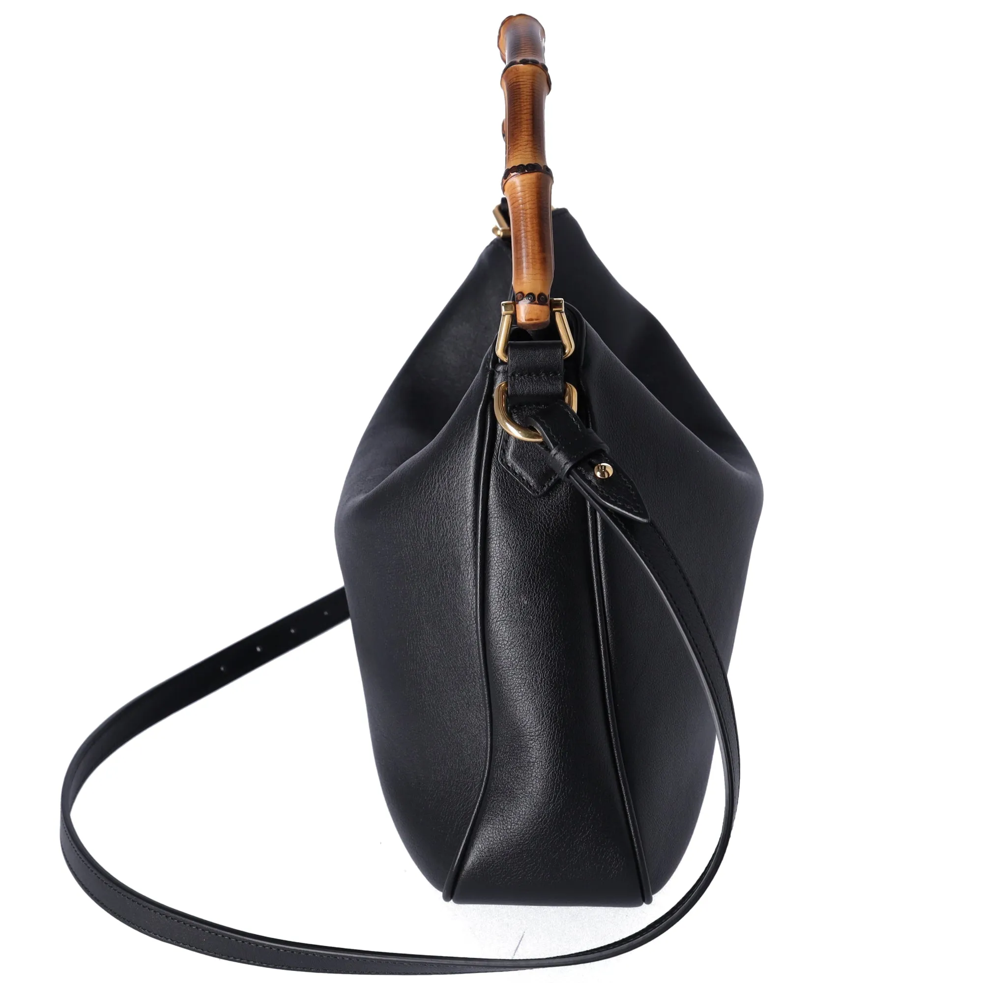 GUCCI Bamboo Diana Medium Handbag 746124 Black Leather
