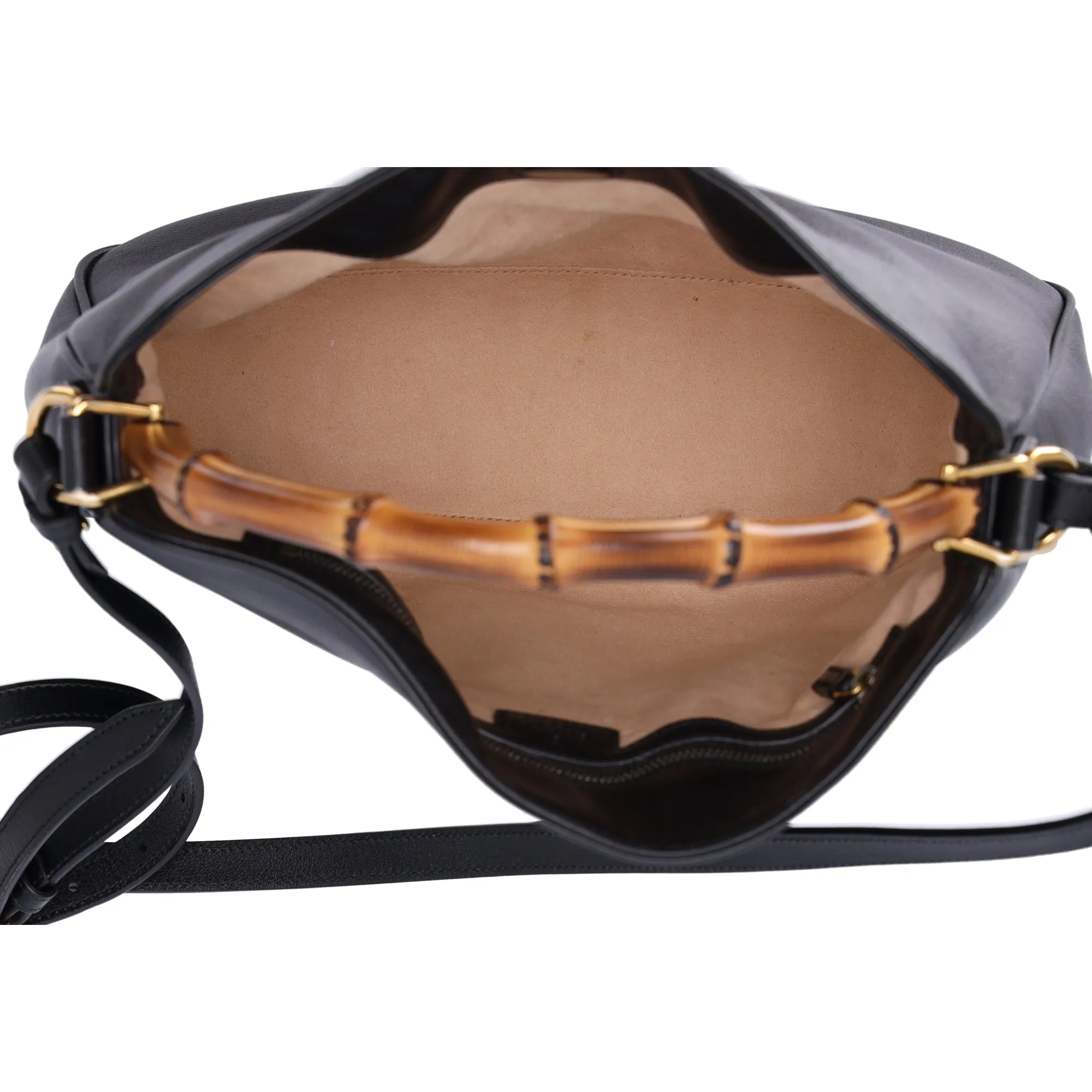 GUCCI Bamboo Diana Medium Handbag 746124 Black Leather