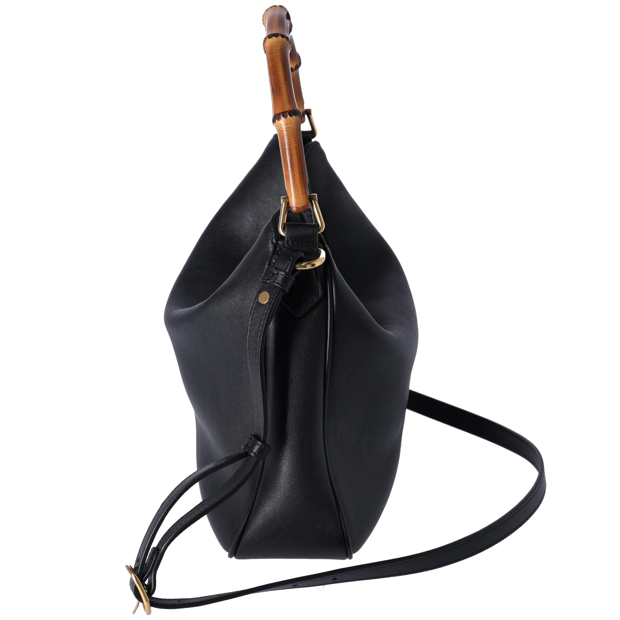 GUCCI Bamboo Diana Medium Handbag 746124 Black Leather
