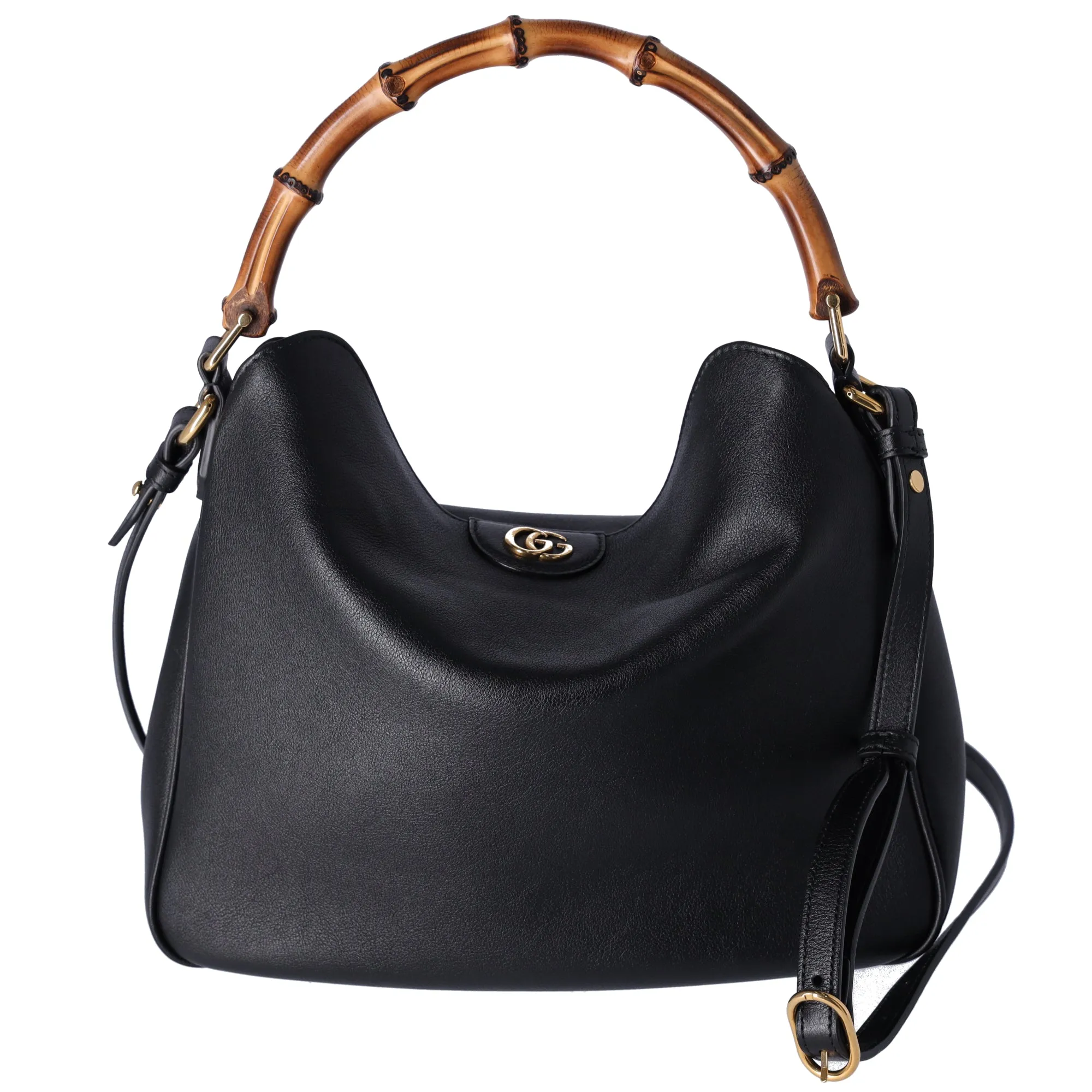 GUCCI Bamboo Diana Medium Handbag 746124 Black Leather