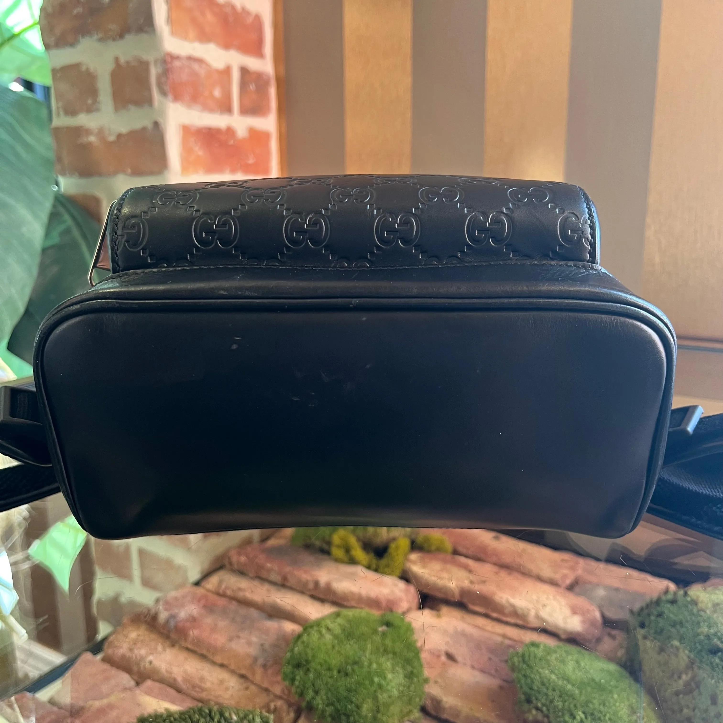 GUCCI Guccissima Signature Small Black Day Backpack