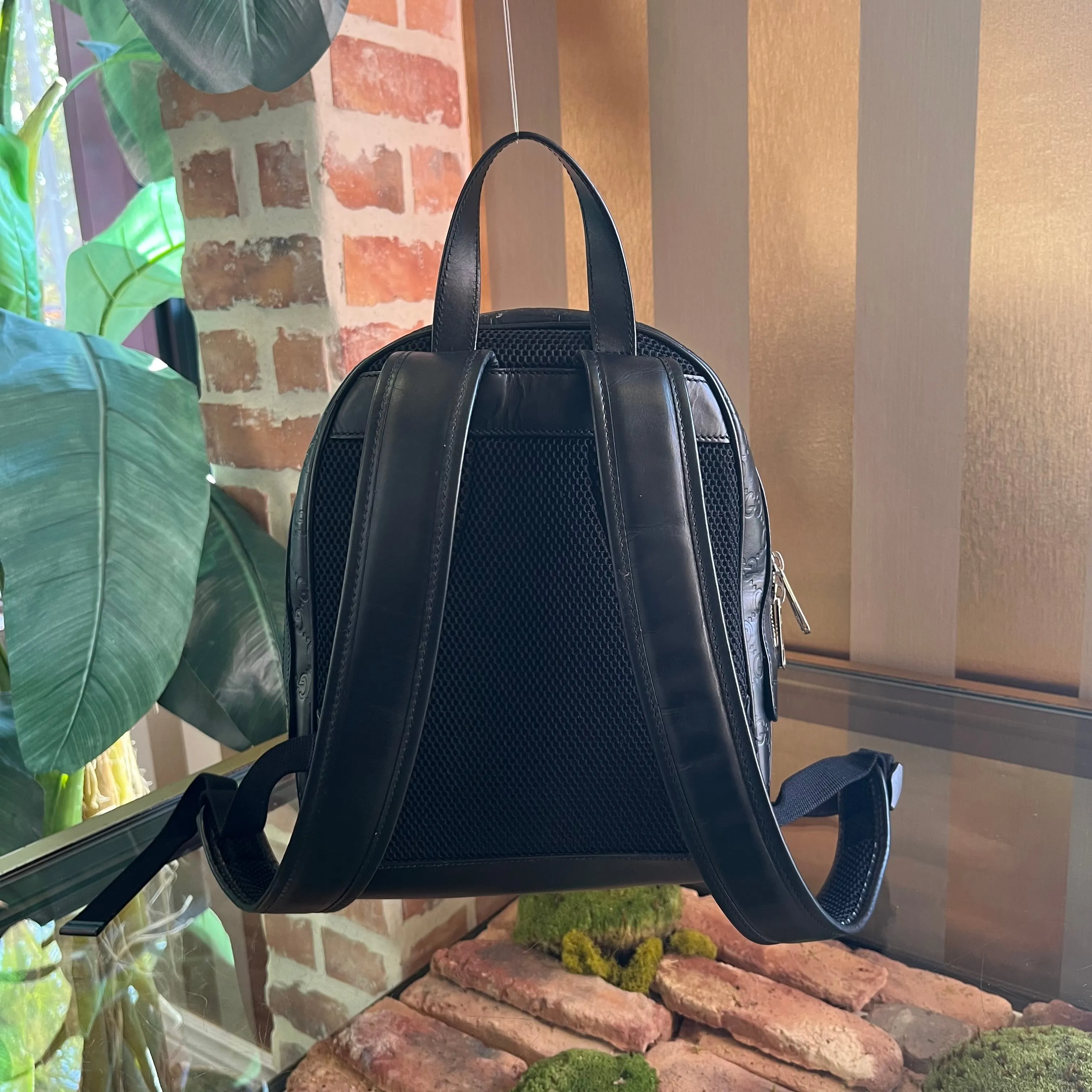 GUCCI Guccissima Signature Small Black Day Backpack