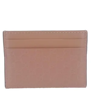 GUCCI Microguccissima Calfskin leather Card Holder Pink
