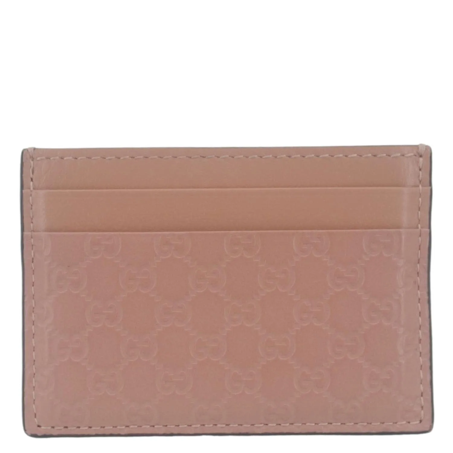 GUCCI Microguccissima Calfskin leather Card Holder Pink