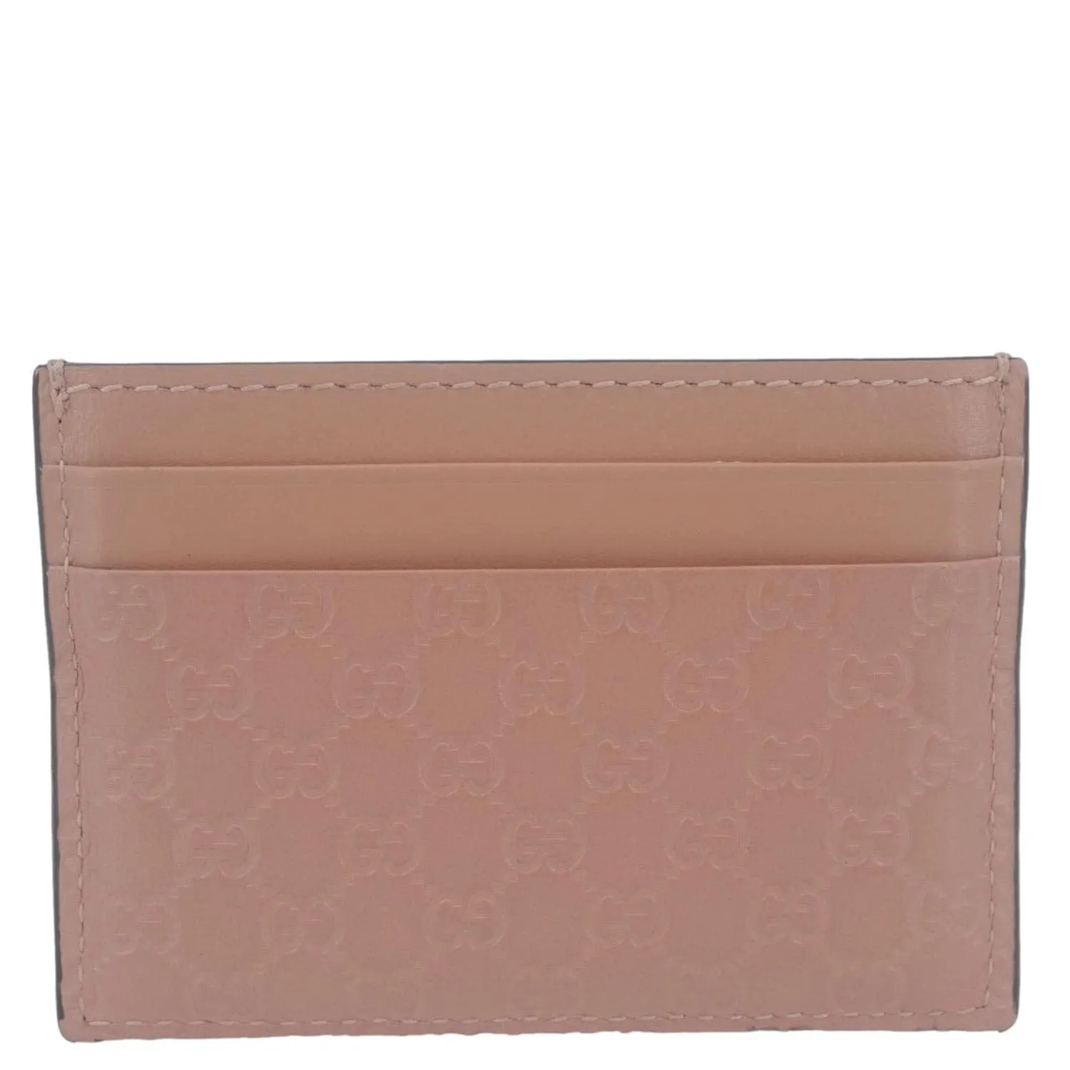 GUCCI Microguccissima Calfskin leather Card Holder Pink