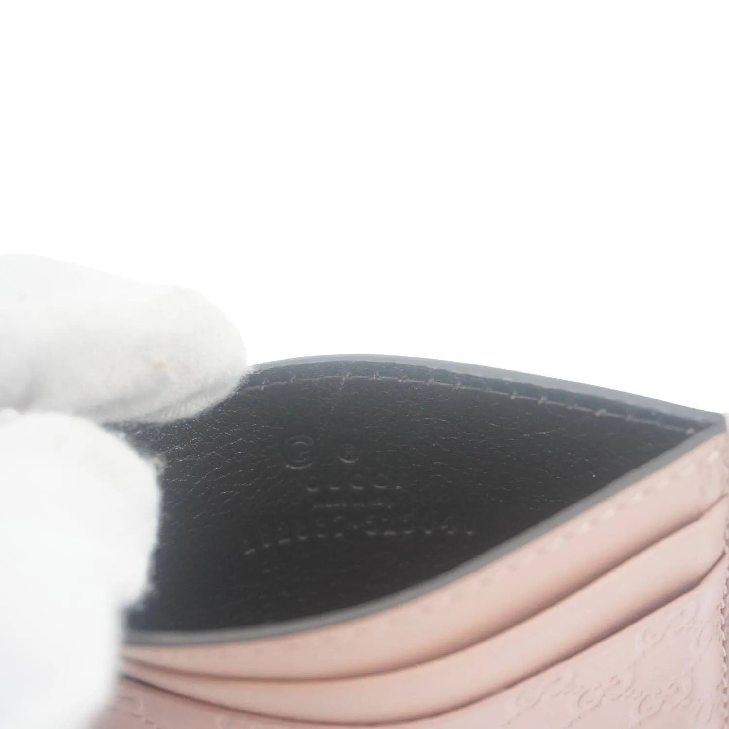 GUCCI Microguccissima Calfskin leather Card Holder Pink