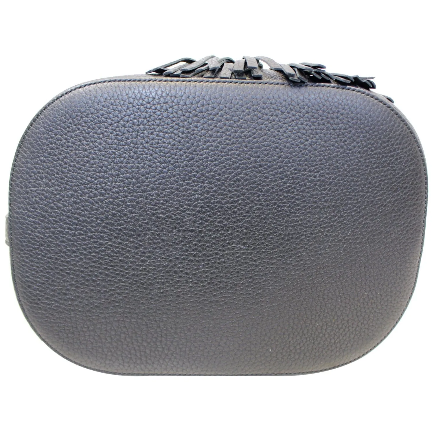 GUCCI Miss Bamboo Medium Leather Bucket Shoulder Handbag Black 387613