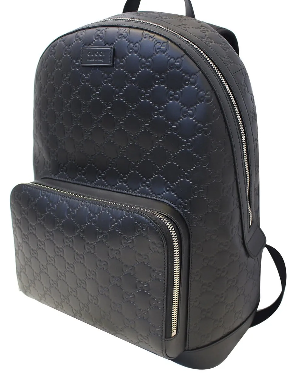 GUCCI Signature Leather Black Backpack Bag 406370