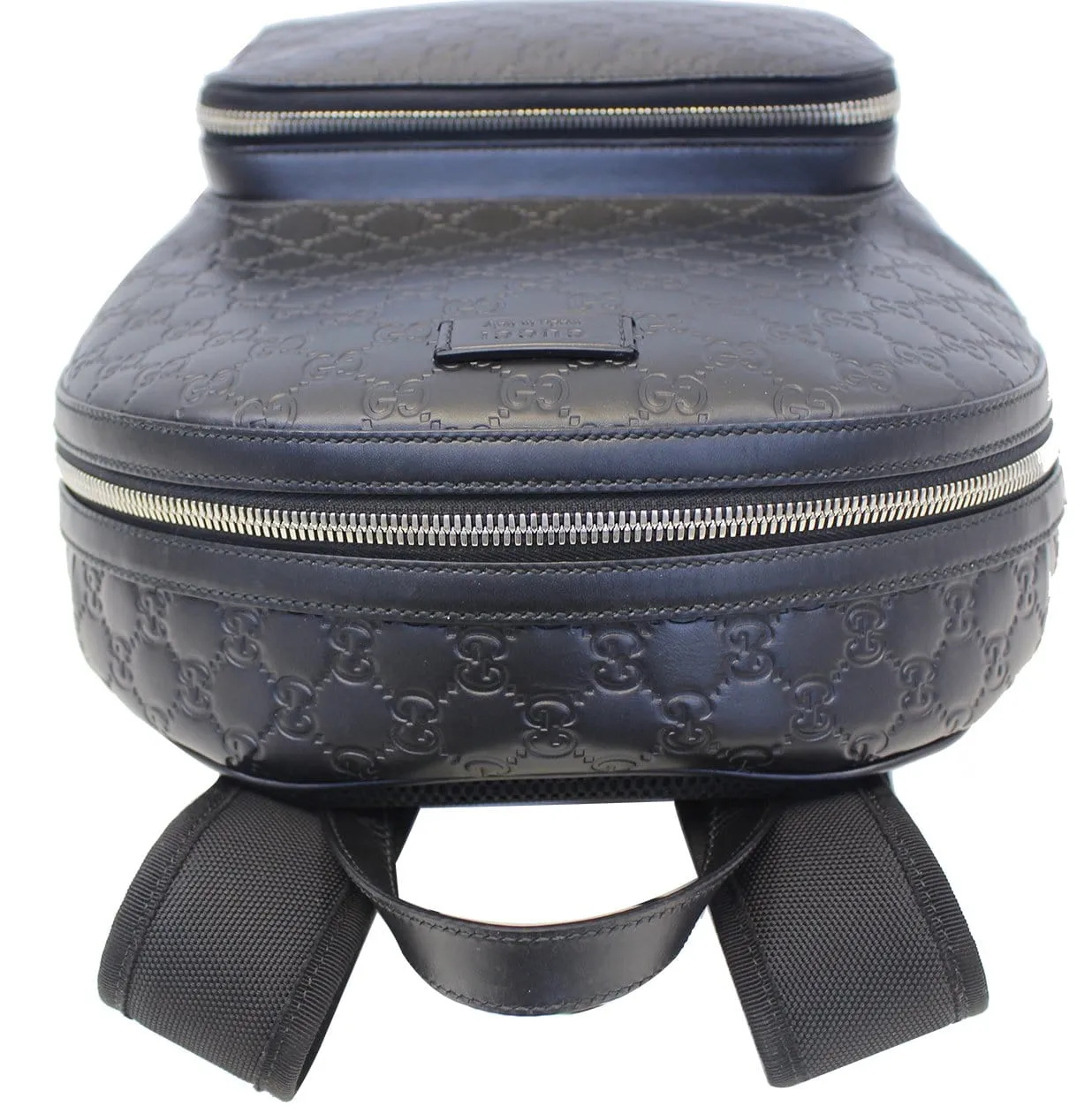 GUCCI Signature Leather Black Backpack Bag 406370
