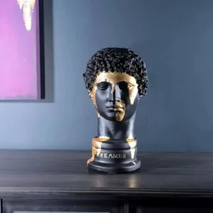 Hand Crafted Gold Gilded Hermes Bust Statue
