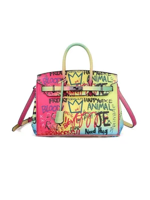 Hand-painted Graffiti Handbag