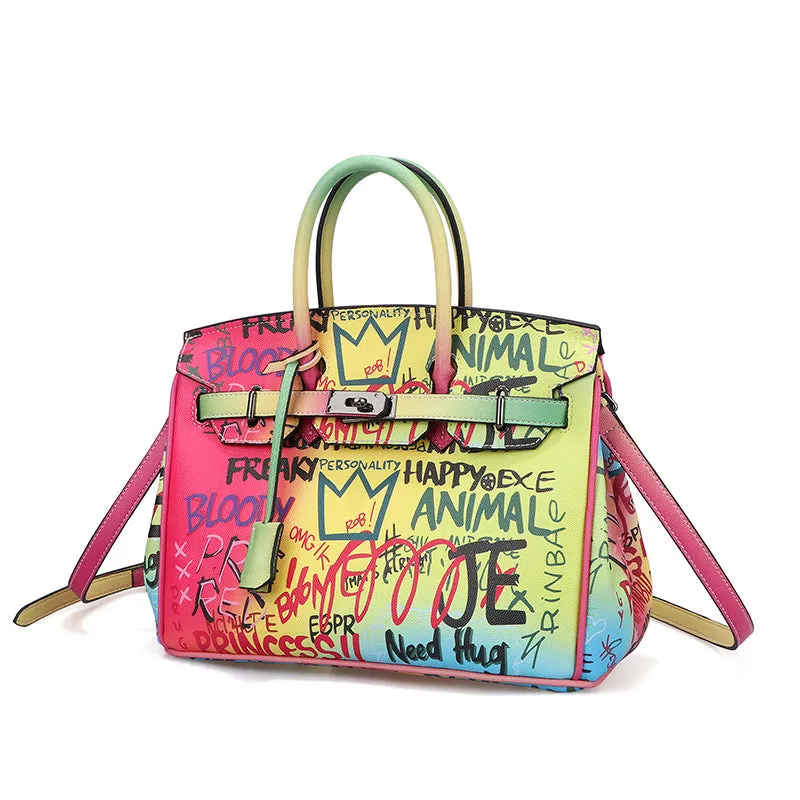 Hand-painted Graffiti Handbag