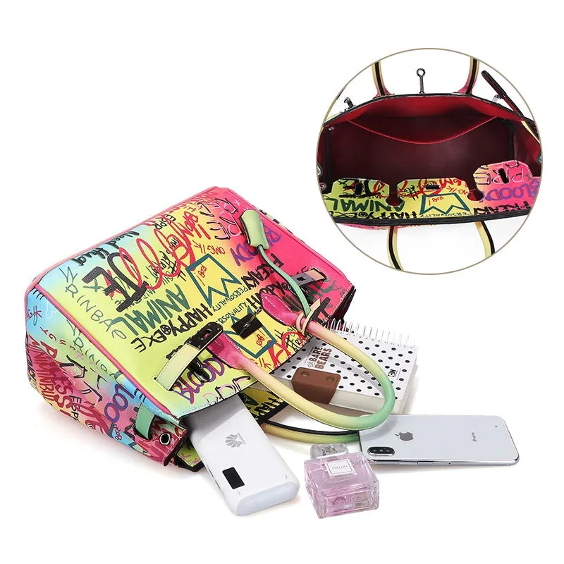 Hand-painted Graffiti Handbag