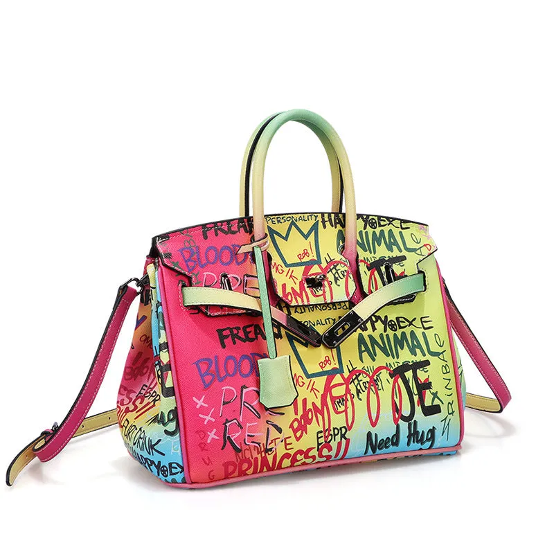 Hand-painted Graffiti Handbag