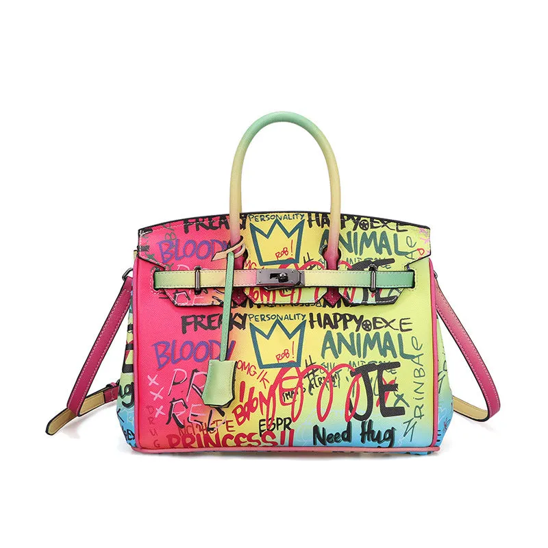 Hand-painted Graffiti Handbag