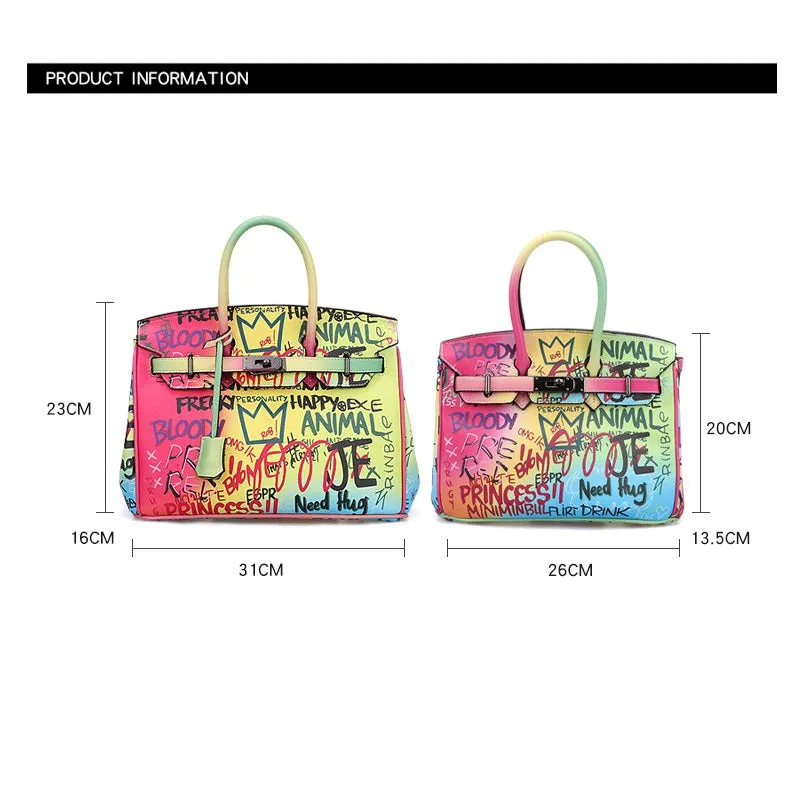 Hand-painted Graffiti Handbag