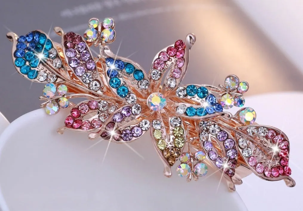 HAPPY00000 21 LC - F   8X3.5cm Flower Shape Hair Clip (Pink and multiple colors)