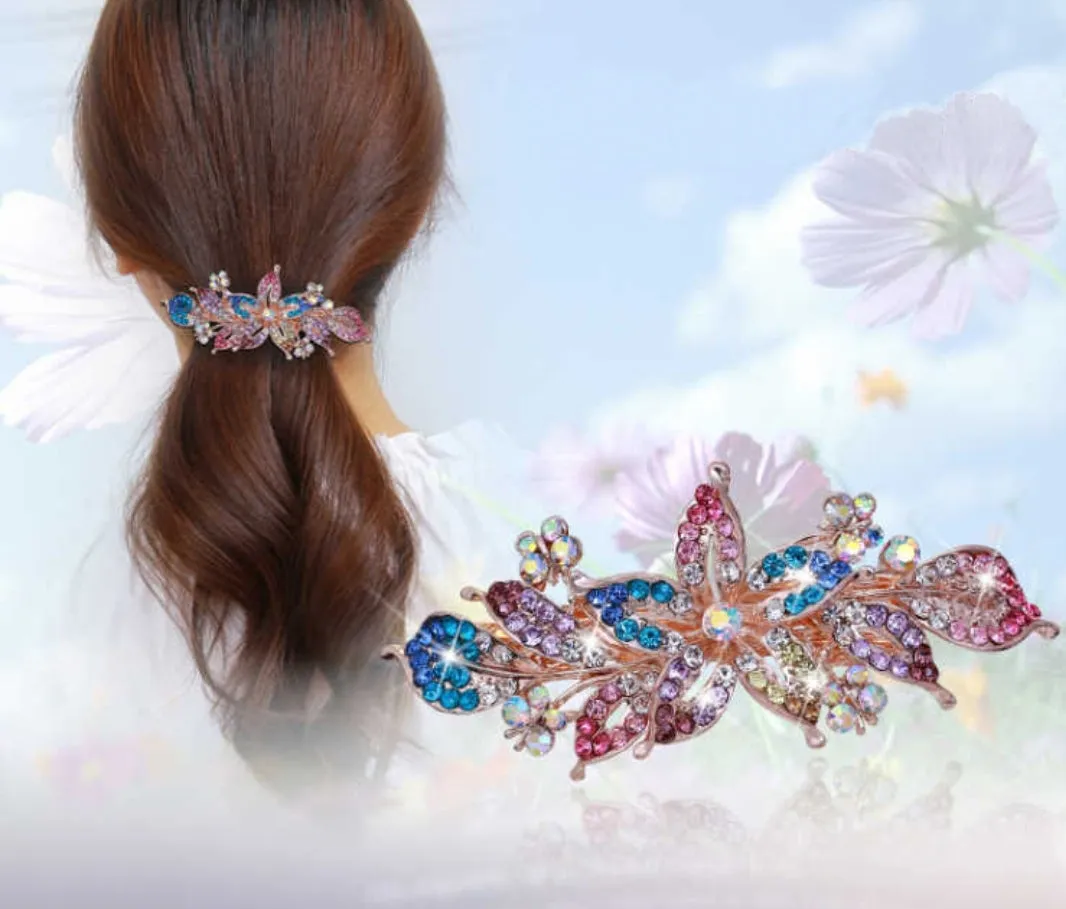 HAPPY00000 21 LC - F   8X3.5cm Flower Shape Hair Clip (Pink and multiple colors)