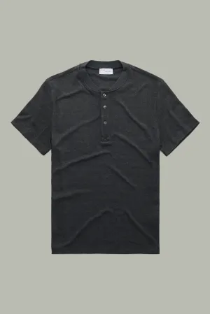 Henley Short Sleeve Bamboo Sorona Interlock Black
