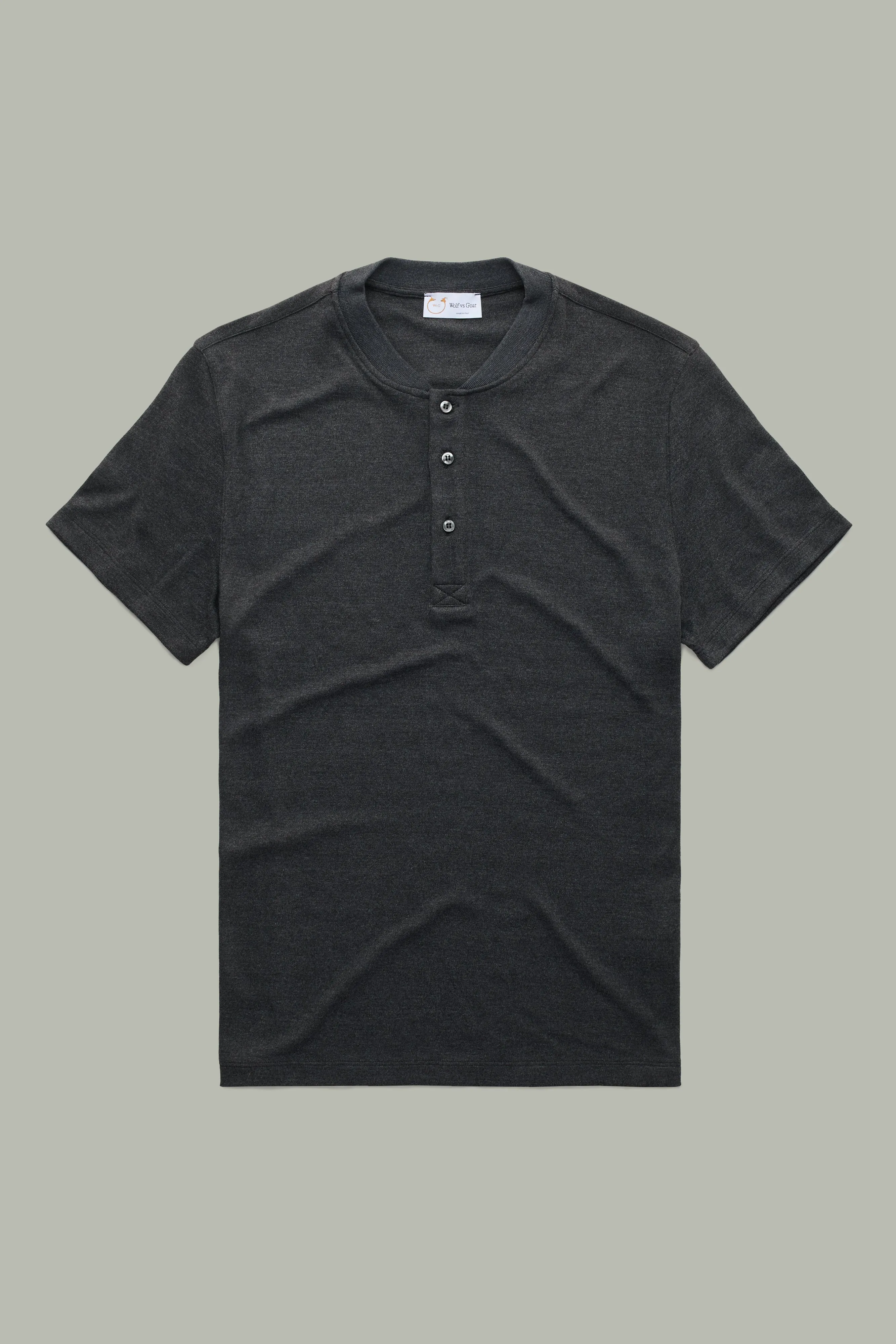 Henley Short Sleeve Bamboo Sorona Interlock Black