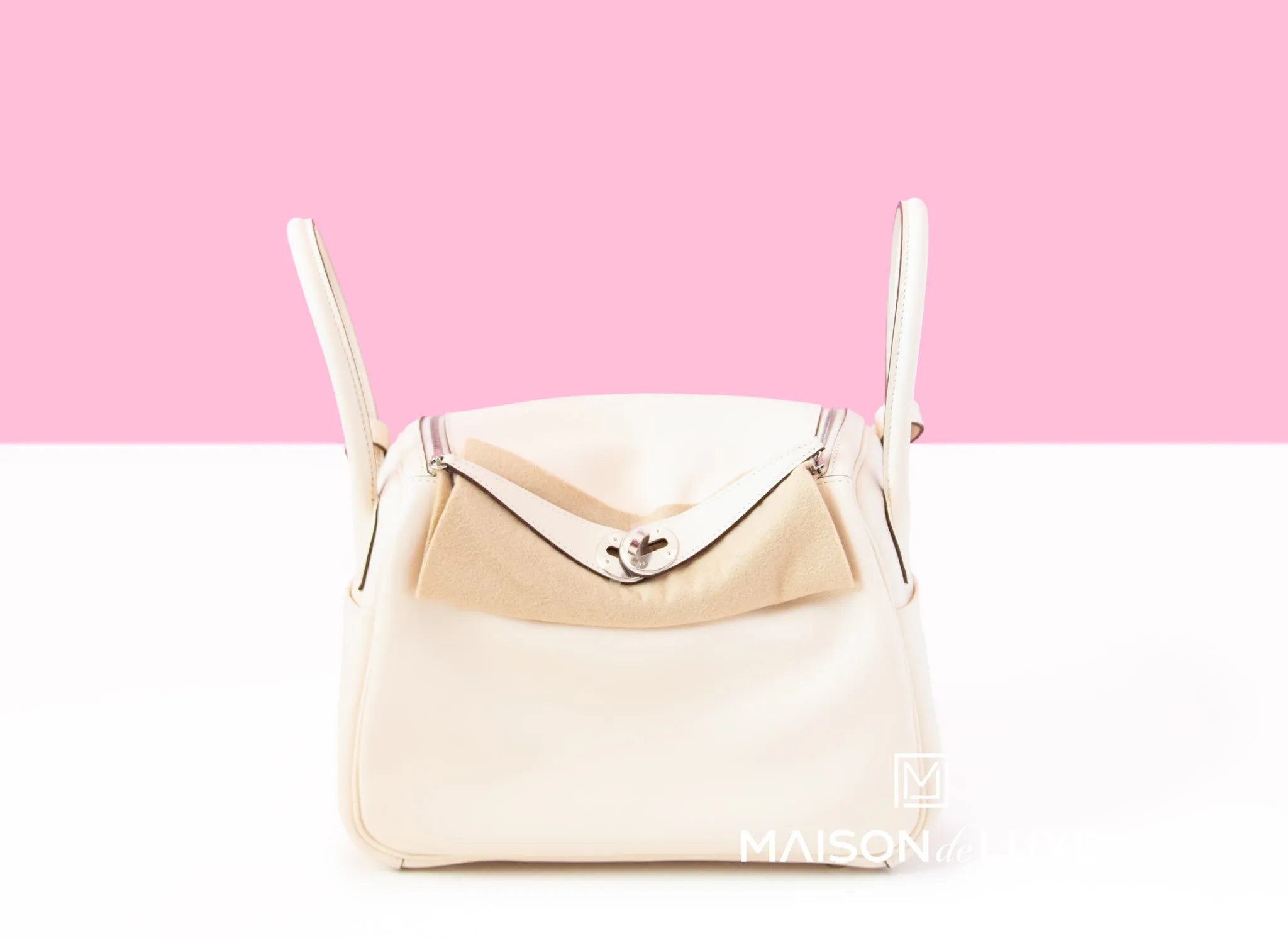 Hermes Lindy 26 Nata Sesame Verso Swift Handbag
