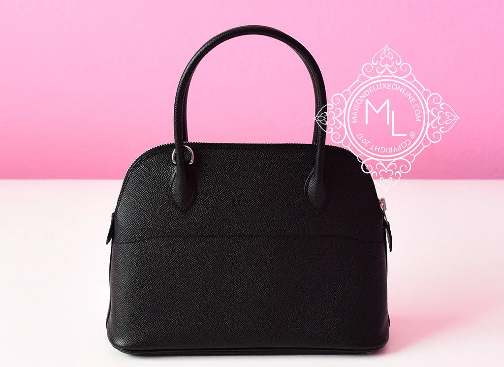 Hermes Noir Black Epsom Bolide 27 Handbag