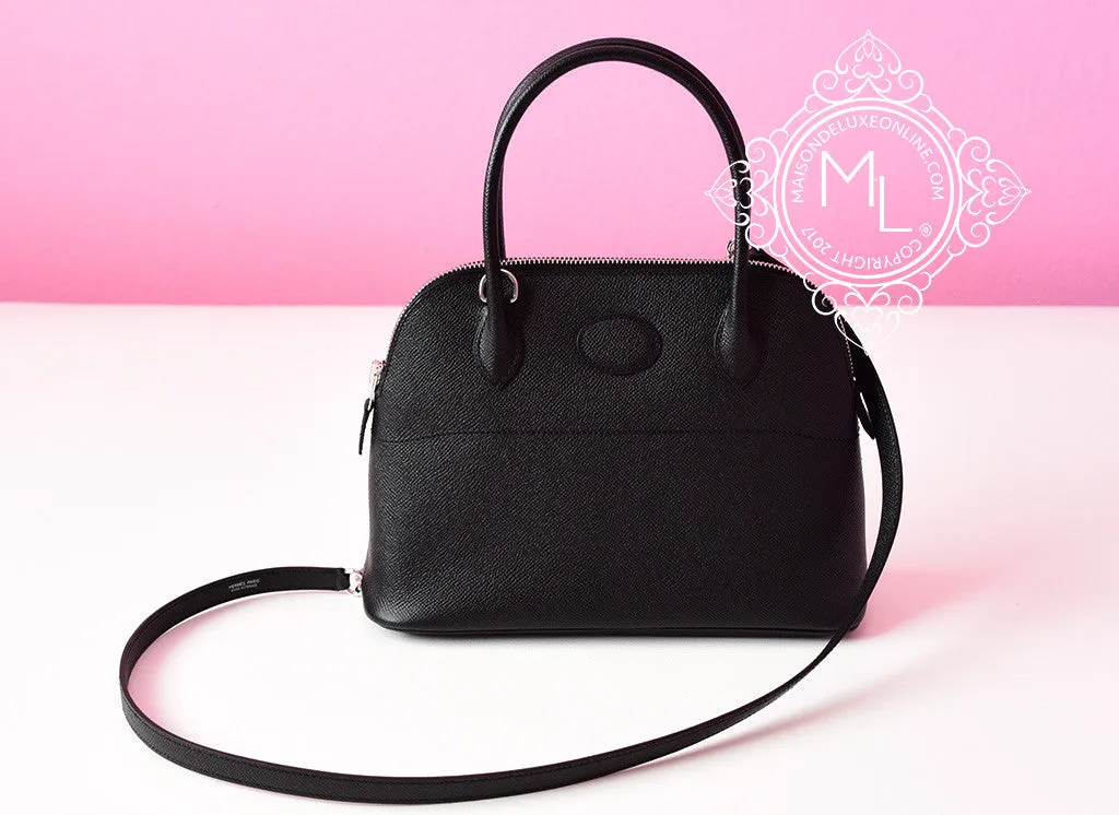 Hermes Noir Black Epsom Bolide 27 Handbag