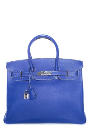 Hermès 2011 Candy Collection Electric Blue 35CM Birkin Handbag- Includes, Lock,